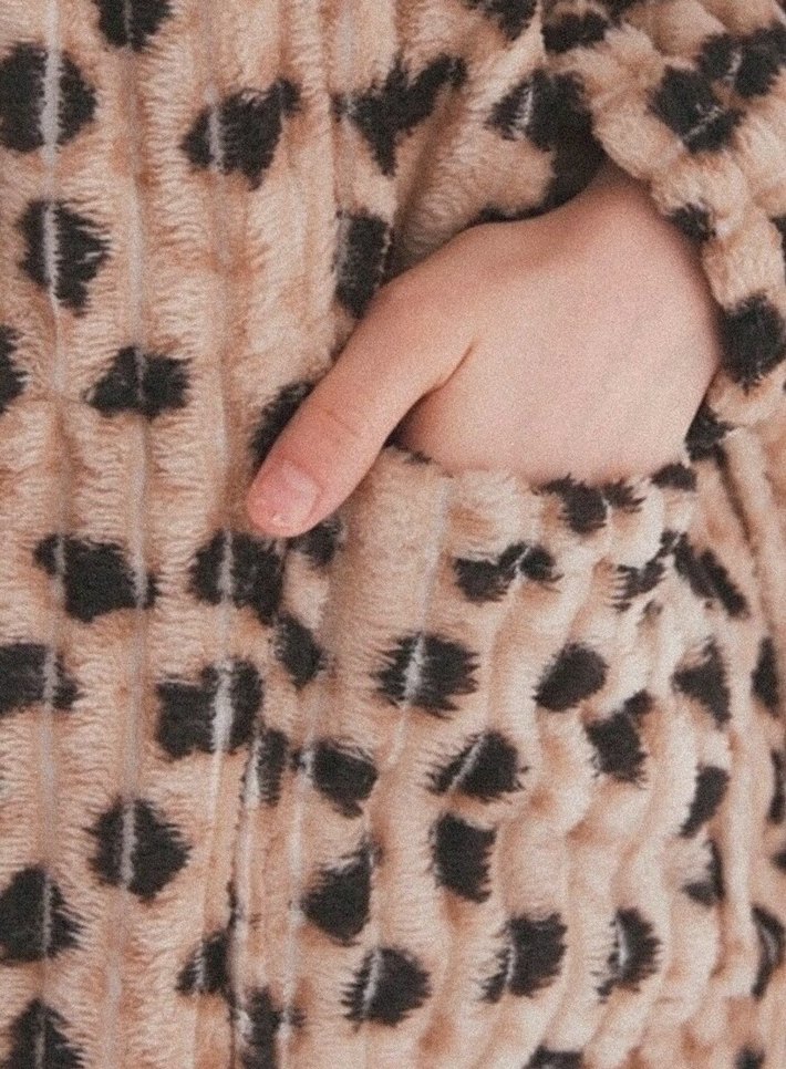 Leopar Desenli Kadın Midi ev peluşu - Görsel 5
