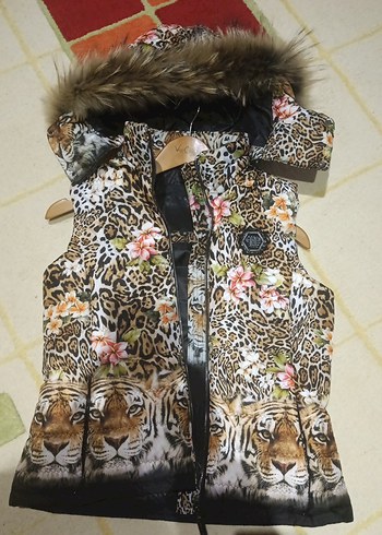 Kürk Detaylı Kadın Leopar Desenli Kısa Yelek - Görsel 4