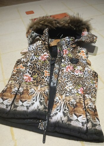 Kürk Detaylı Kadın Leopar Desenli Kısa Yelek - Görsel 9