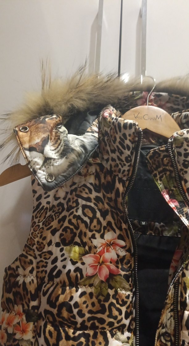 Kürk Detaylı Kadın Leopar Desenli Kısa Yelek - Görsel 2