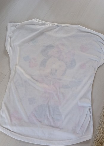 Beyaz Minnie Mouse Baskılı bayan Tişörtü - Görsel 4