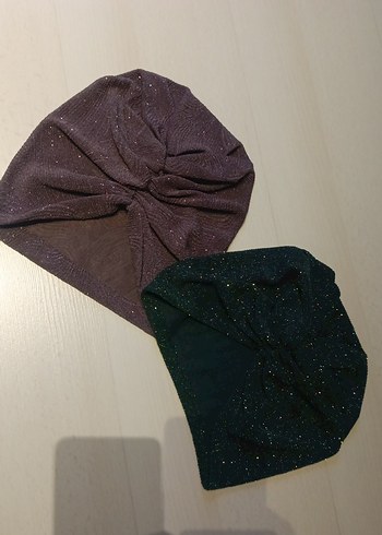 Simli mor ve yeşil bone - Görsel 5