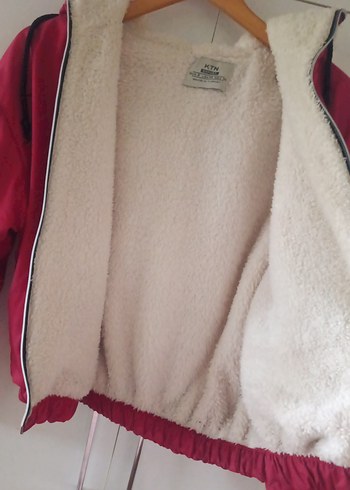 Kadın kırmızı Kapüşonlu Sıcak Mont - Görsel 2