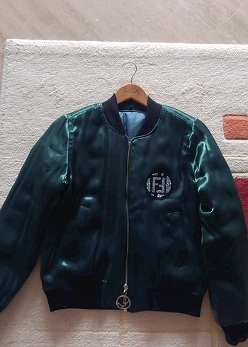 zümrüt yeşili mont - Görsel 9