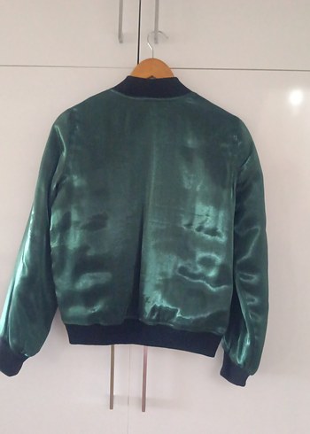 zümrüt yeşili mont - Görsel 5