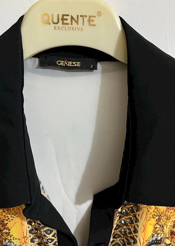 Saten Görünümlü Desenli Kadın Gömlek - Görsel 2