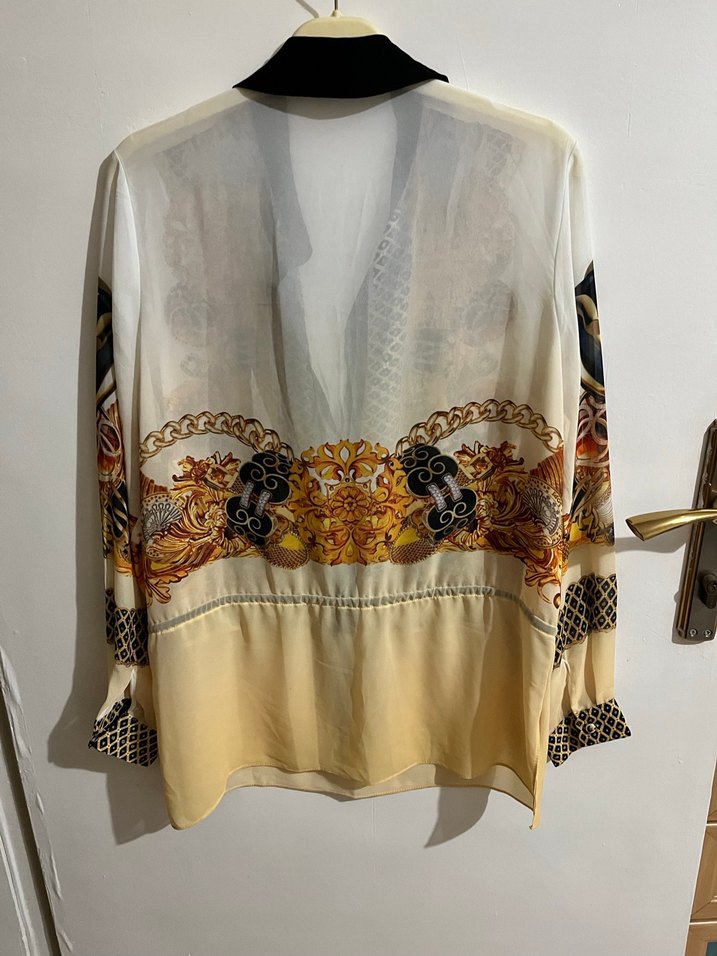 Saten Görünümlü Desenli Kadın Gömlek - Görsel 4