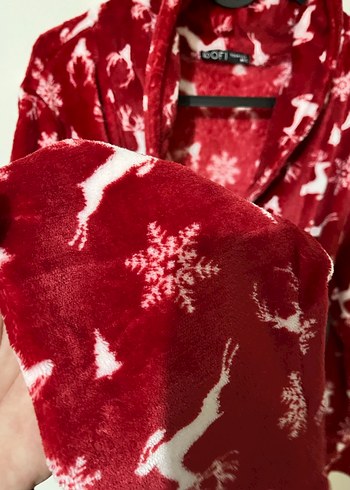 Bordo Desenli Uzun Kadın Sabahlık - Görsel 2