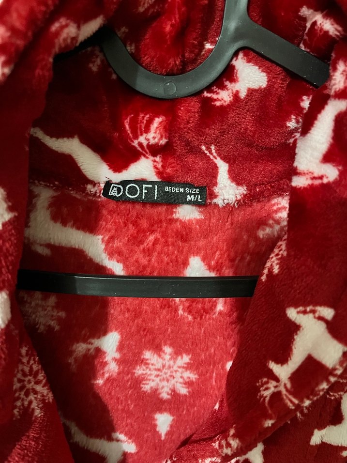 Bordo Desenli Uzun Kadın Sabahlık - Görsel 3