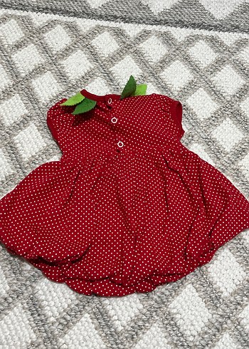 Kız Çocuk Kırmızı Nakışlı Kolsuz Elbise - Görsel 3