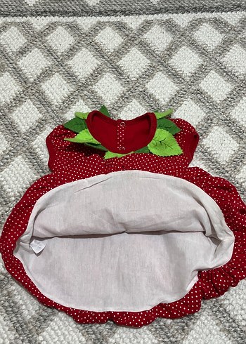 Kız Çocuk Kırmızı Nakışlı Kolsuz Elbise - Görsel 2