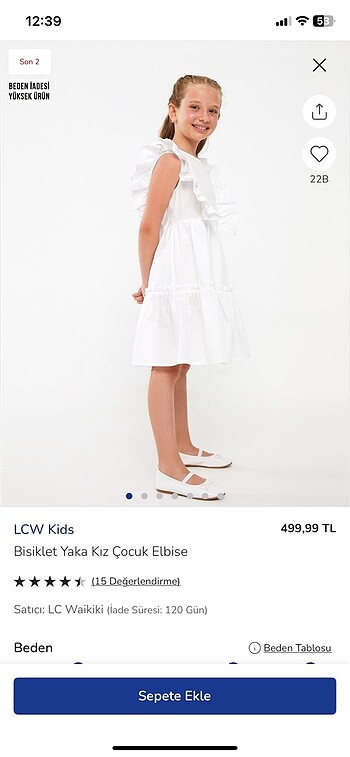 Lcw beyaz elbise - Görsel 5