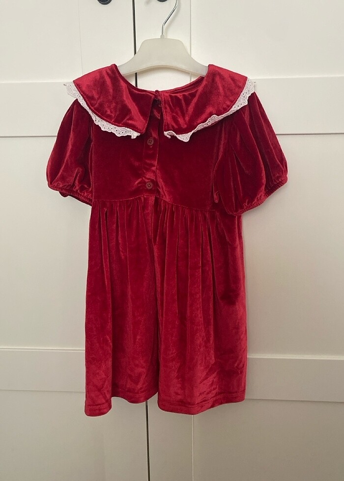 Kırmızı kadife elbise - Görsel 2