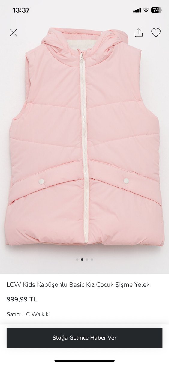 Kız Çocuk Kapüşonlu Şişme Yelek - Görsel 4