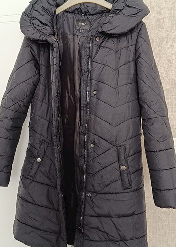 siyah Kadın Kışlık Midi Mont
