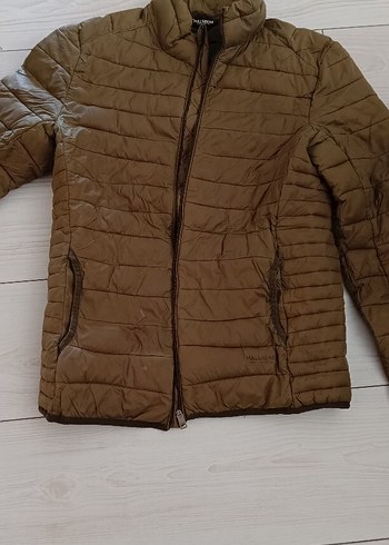 m Beden kahverengi Renk Dik Yaka Kahverengi Kadın Kışlık Mont