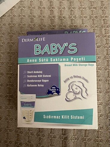 Babys süt saklama poşeti