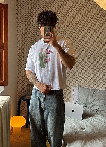 Vino Baskılı Oversize T-shirt