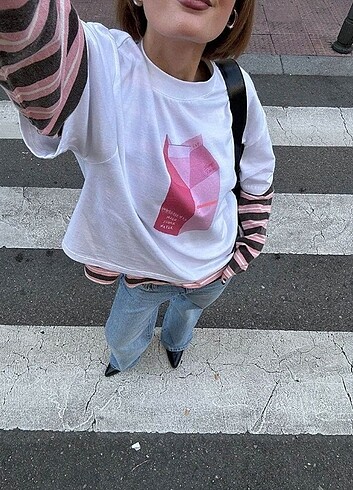 Diğer Milk Baskılı Oversize T-shirt