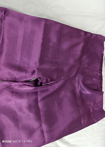 Kadın Mor Uzun Sabahlık pijama takımı  şortlu takım l beden - Görsel 3