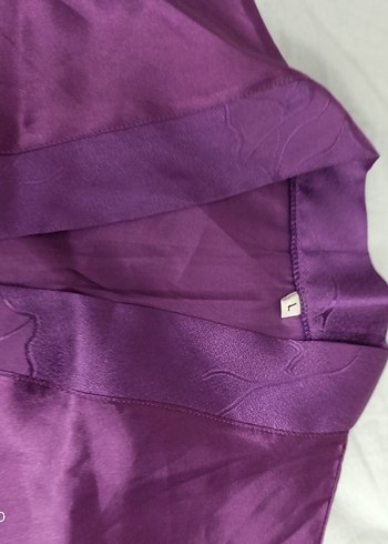 Kadın Mor Uzun Sabahlık pijama takımı  şortlu takım l beden - Görsel 6