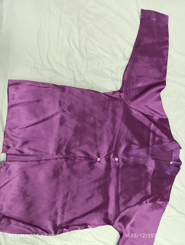 Kadın Mor Uzun Sabahlık pijama takımı  şortlu takım l beden - Görsel 5