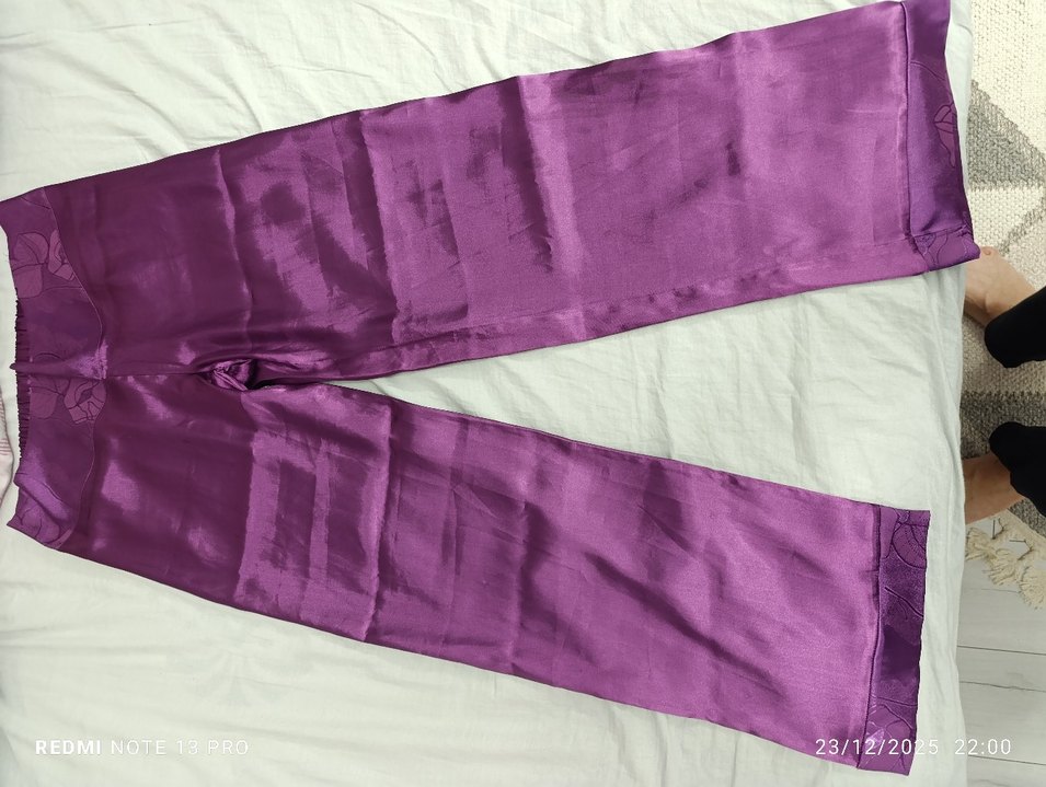 Kadın Mor Uzun Sabahlık pijama takımı  şortlu takım l beden - Görsel 4