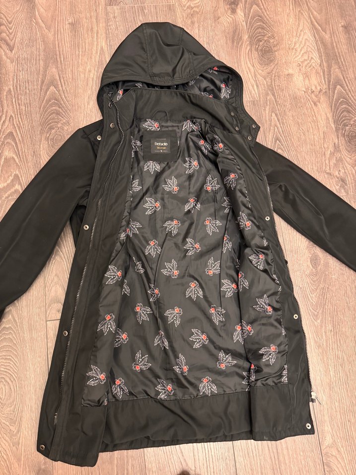 Kadın Siyah Fermuarlı Uzun Ceket - Görsel 5