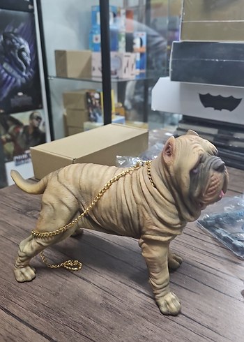 Parlak Deve Rengi Köpek Figürin