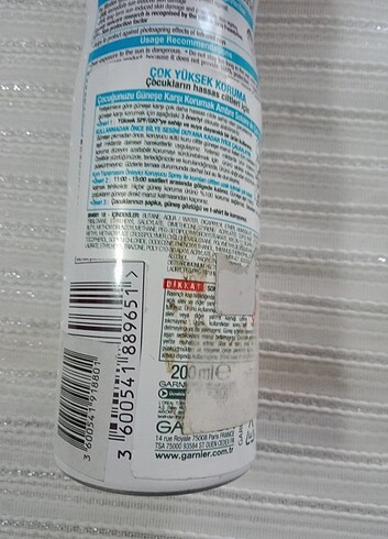 Beden Renk Garnier 50'lik sprey güneş koruyucu