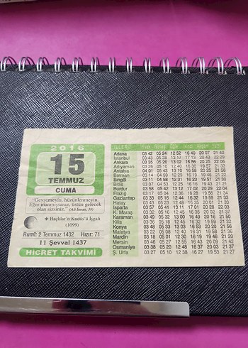 2016 Hicret Takvimi - 15 Temmuz Cuma - Görsel 2