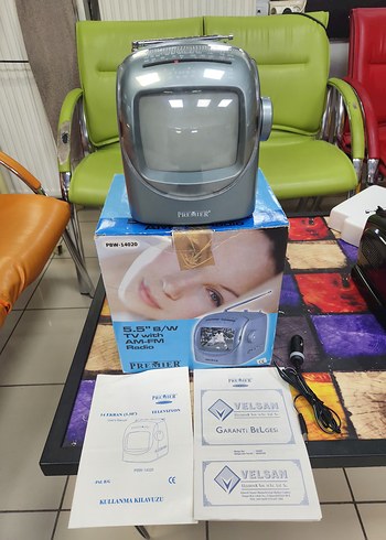 5.5" Siyah Beyaz TV ve Radyo, Velsan Garantili - Görsel 2