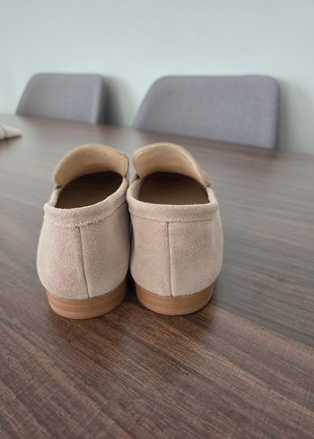38 Beden Bej Süet Tokalı Kadın Loafer