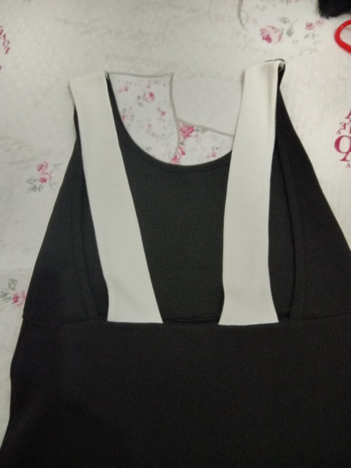 Siyah Uzun V Yaka kalem elbise - Görsel 3