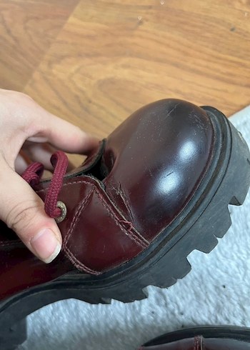 American Vintage Bordo Deri Platform Topuklu Kadın Bot