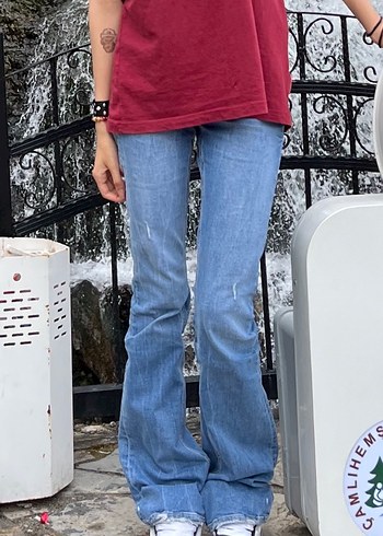 m Beden mavi Renk y2k vintage flare jean pantolon