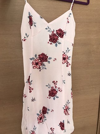 H&M toz pembe çiçekli elbise