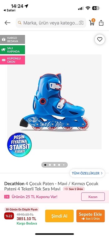 Decathlon çocuk pateni