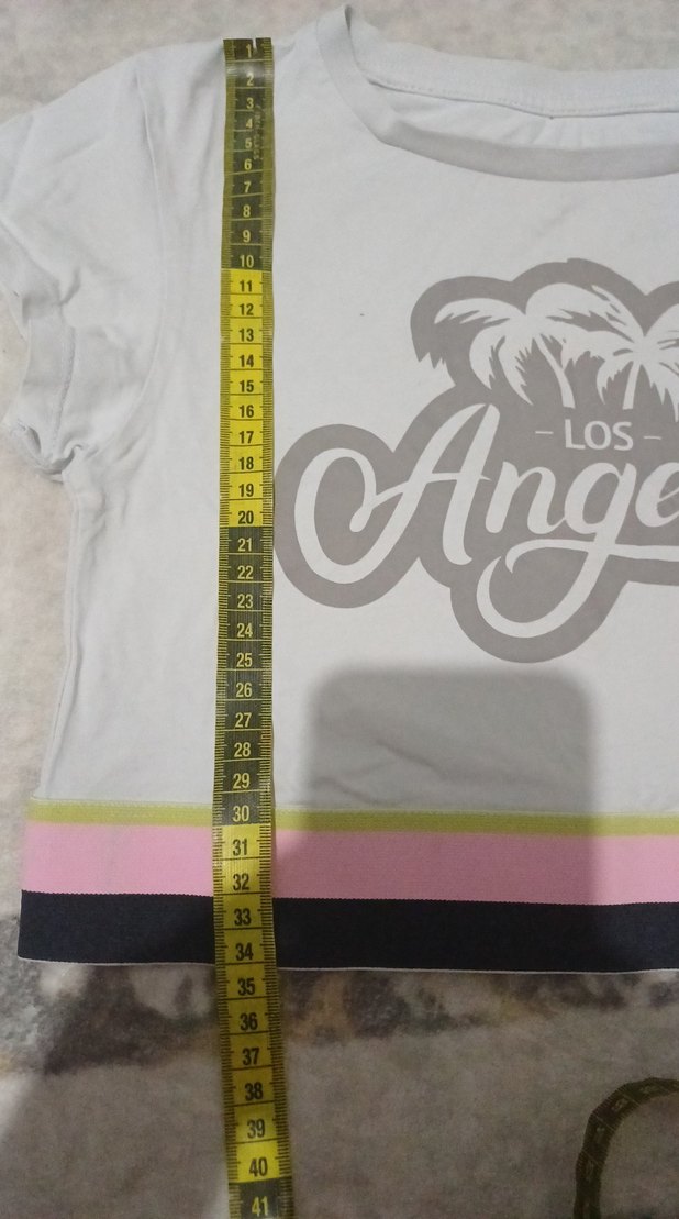 Kız Çocuk Beyaz Baskılı Kısa Kollu Tişört - Görsel 4