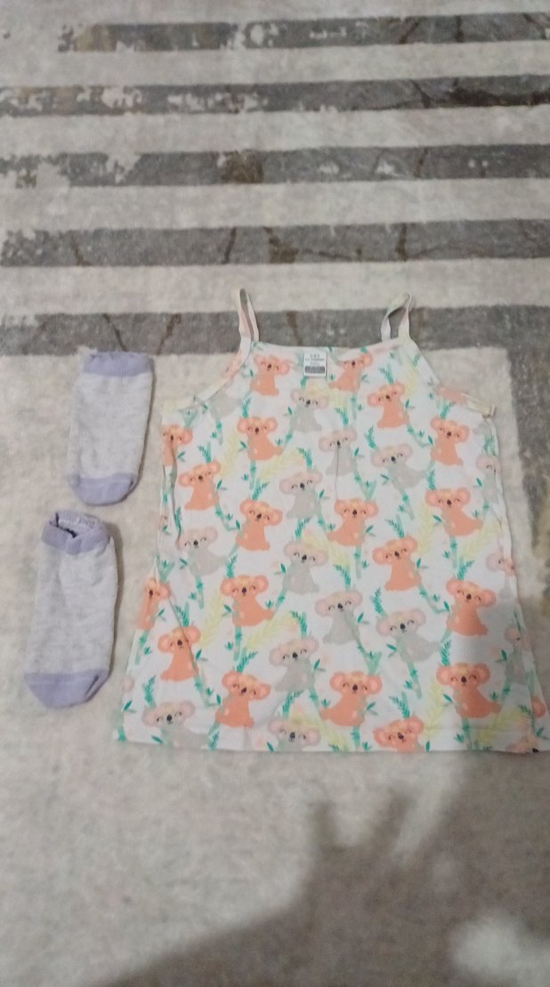 Kız Çocuk Çok Renkli Desenli Askılı Atlet - Görsel 3