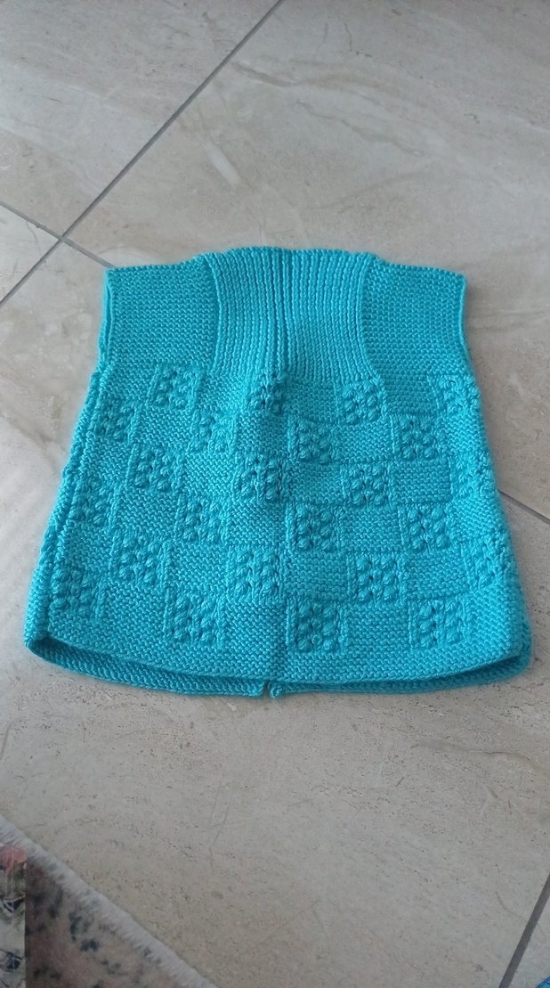 Turkuaz Örgü Kız Çocuk Yelek - Görsel 3