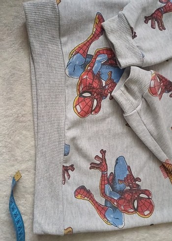 Örme Örümcek Adam Baskılı Gri Erkek çocuk Sweatshirt - Görsel 7