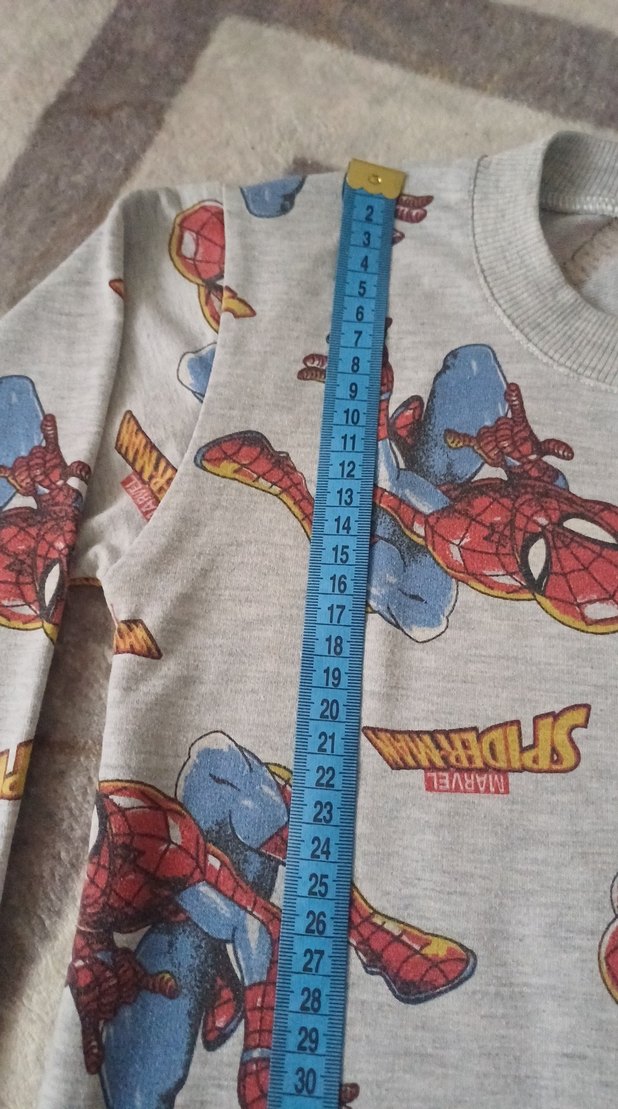 Örme Örümcek Adam Baskılı Gri Erkek çocuk Sweatshirt - Görsel 5