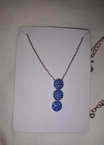 Ninova silver safir kolye bileklik set