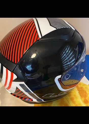 LS2 Siyah Baskılı Parlak Motosiklet Kaskı - Görsel 4