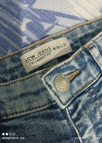 Düğmeli Mavi Tie-Dye erkek Jean - Görsel 2