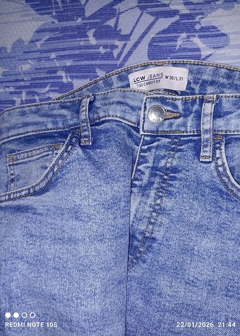 Düğmeli Mavi Tie-Dye erkek Jean - Görsel 6