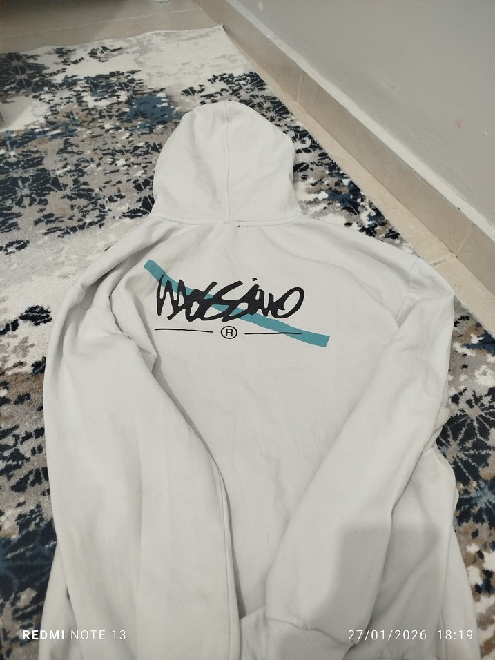 Beyaz Kapüşonlu Kadın Sweatshirt - Görsel 2