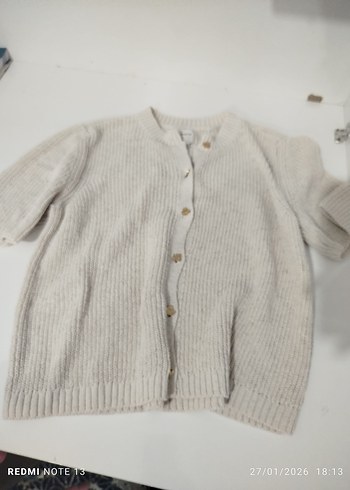 Beyaz Triko  Hırka - Görsel 2