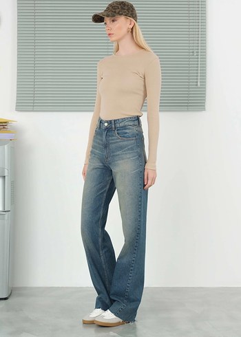 Regular Fit Kadın Denim Pantolon